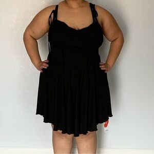 Cider, 2XL, Black Short Dress with corset
